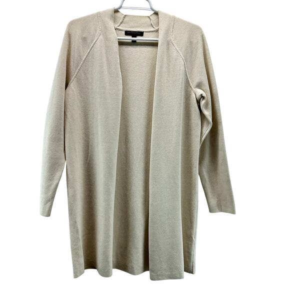 Banana Republic Long Open Front Cardigan Sweater Blazer Oatmeal Cream XS - Picture 1 of 12
